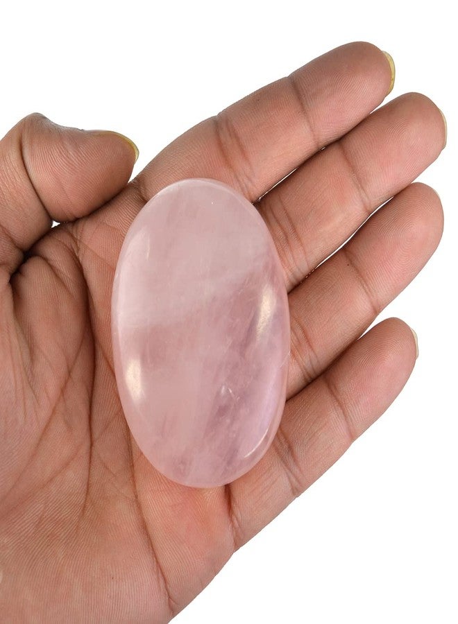 Crystu Natural Rose Quartz Palm Stone for Relaxation, Meditation and Crystal Healing Gemstones Big Size 5 CM - Image 2