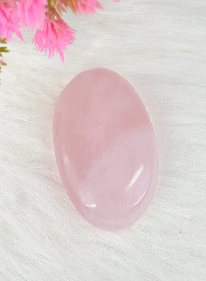 Crystu Natural Rose Quartz Palm Stone for Relaxation, Meditation and Crystal Healing Gemstones Big Size 5 CM - Image 3