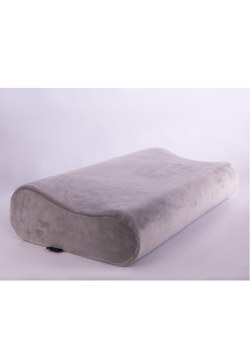 HT A bed pillow for healthy sleeping, made of high-quality German memory, a medical pillow to prevent neck pain and anti-snoring, gray color - Image 1