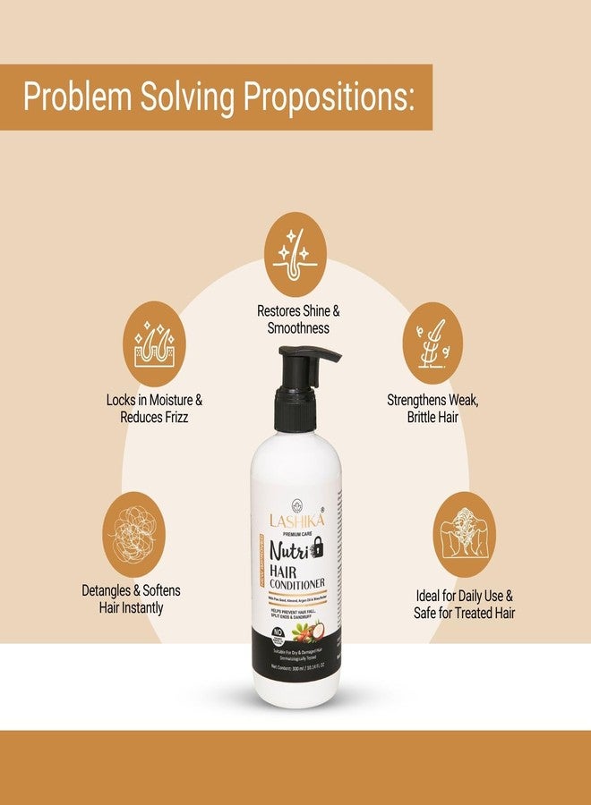 Lashika Nutri Lock Hair Conditioner with Flax seed, Aloe Vera, Neem, Tulsi, Shea Butter and Coconut Oil for Stronger and Healthier Hair (300 ml) - Image 2