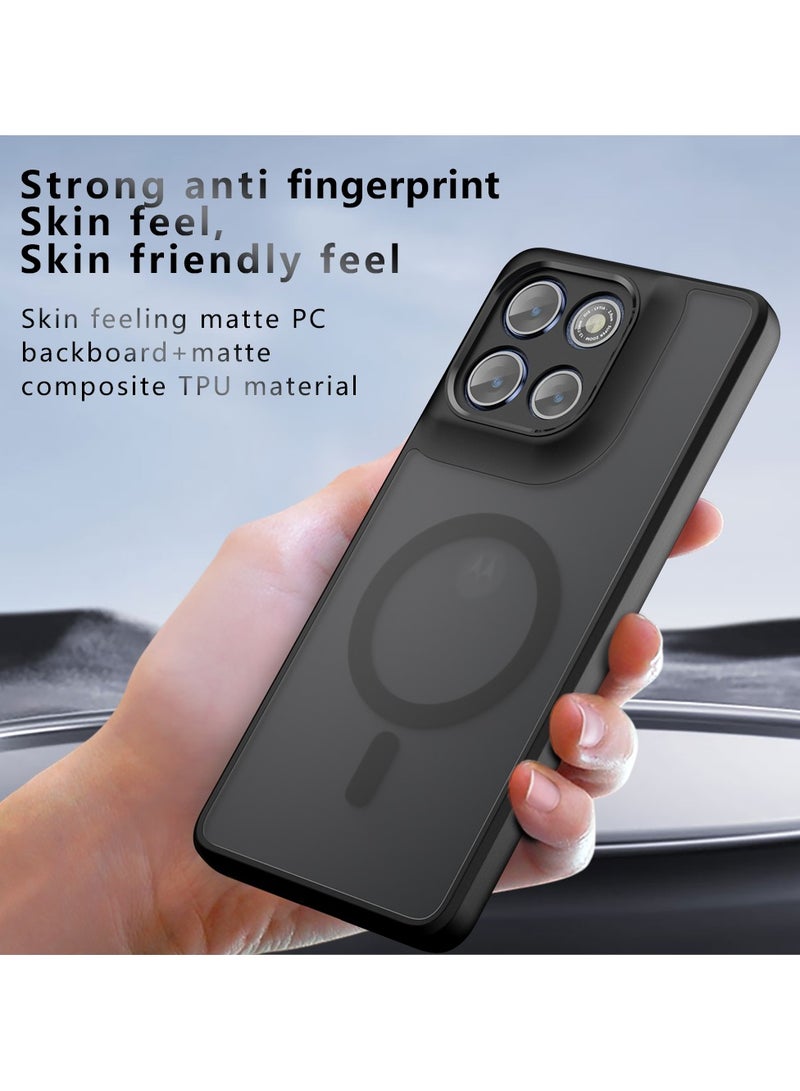 جراب لهاتف موتورولا Moto G86، متوافق مع MagSafe، مصنوع من TPU + PC بظهر مغناطيسي مقاوم للصدمات بملمس مطفي ناعم، غطاء حماية نحيف مقاوم لبصمات الأصابع - Image 2