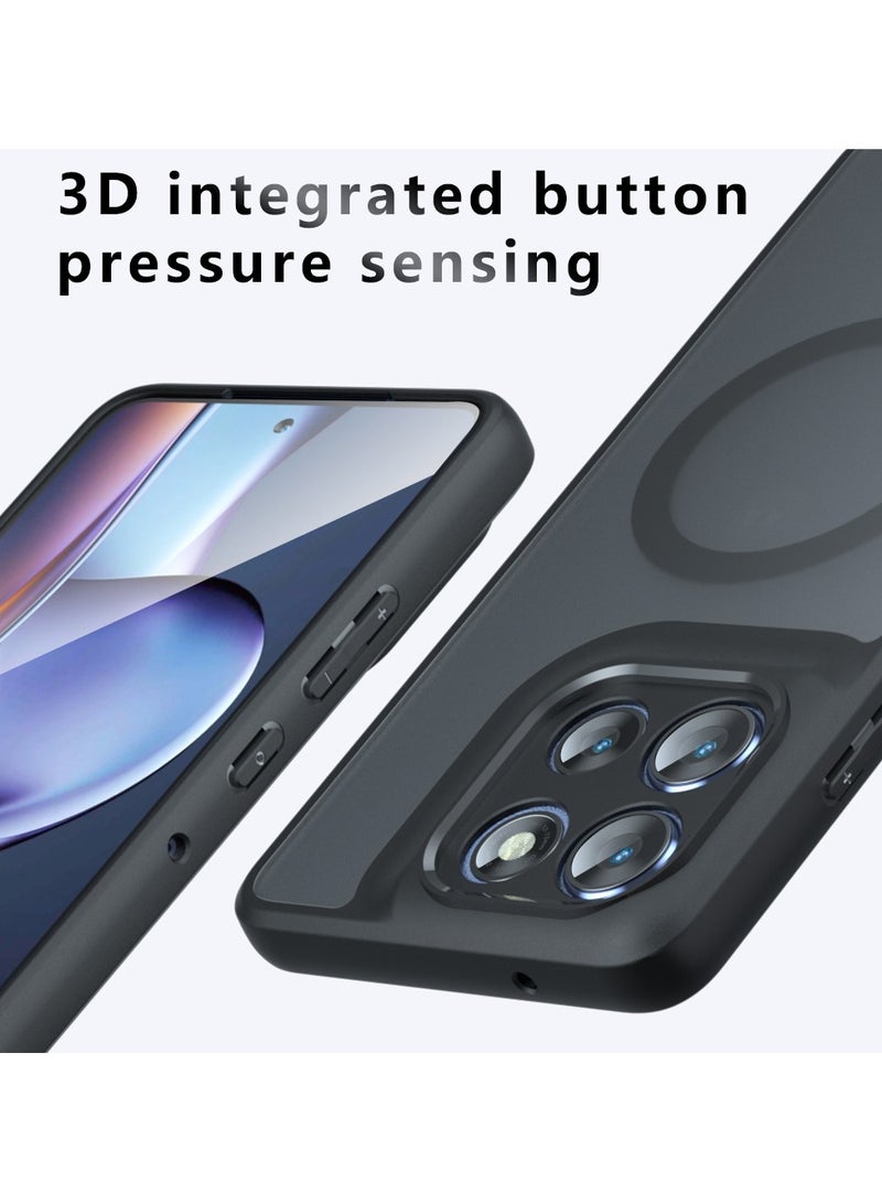جراب لهاتف موتورولا Moto G86، متوافق مع MagSafe، مصنوع من TPU + PC بظهر مغناطيسي مقاوم للصدمات بملمس مطفي ناعم، غطاء حماية نحيف مقاوم لبصمات الأصابع - Image 4