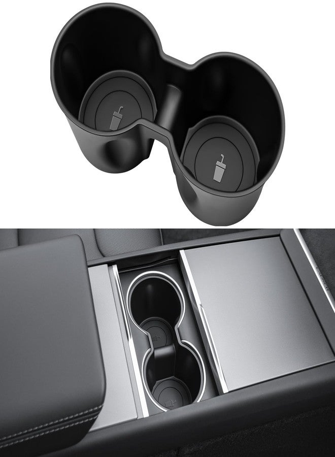 KUNIST for Tesla Model Y 2025 Cup Holder Insert TPE Center Console Drink Holder Accessories Compatible with 2025-2026 New Model Y Juniper(Launch Series) Accessories - Image 1