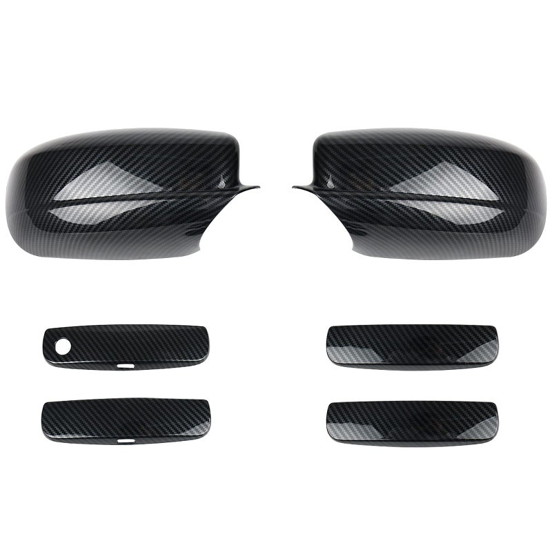sportuli Carbon Fiber Side Mirror Caps + Door Handle Covers Replace for 2011-2021 2022 2023 2024 Dodge Charger - Image 1