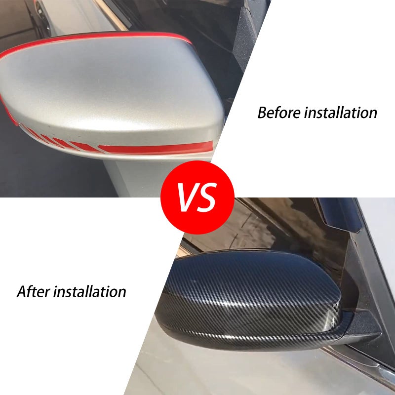 sportuli Carbon Fiber Side Mirror Caps + Door Handle Covers Replace for 2011-2021 2022 2023 2024 Dodge Charger - Image 4