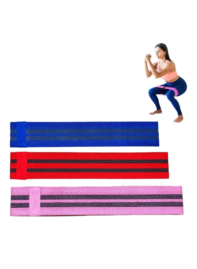 QSHOP QSHOP®Leg Resistance Bands, Wide Resistance Bands Stylish Non-Slip Fabric Nylon Fabric with Training Guide for Women Hip Squat Training  - Image 1