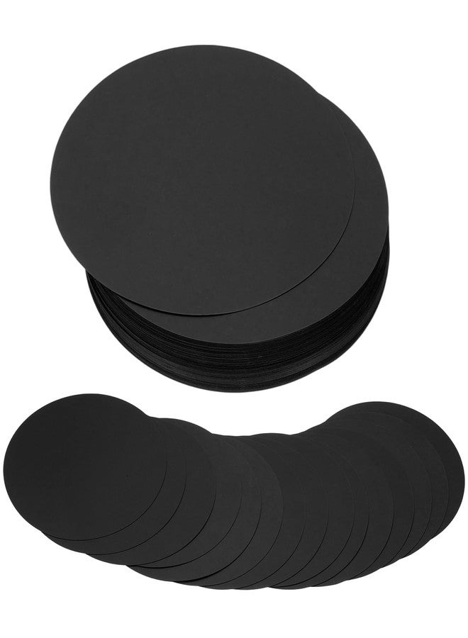 PATIKIL 6 Inch Circle Cutouts Paper, 80 Pcs Circle Card Stock 200gsm/75lb Round Cutouts for DIY Craft Projects Classroom Bulletin Board Decoration, Black - Image 1
