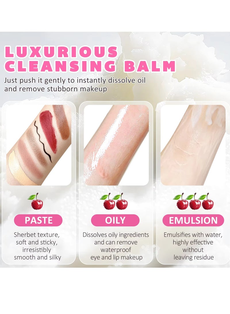 IKZEE بلسم تنظيف 100 مل للوجه والمكياج بلسم كريم تنظيف البشرة يجدد البشرة ويجعلها ناعمة كالحرير ينظف الزيت الزائد كريم تنظيف - Image 3