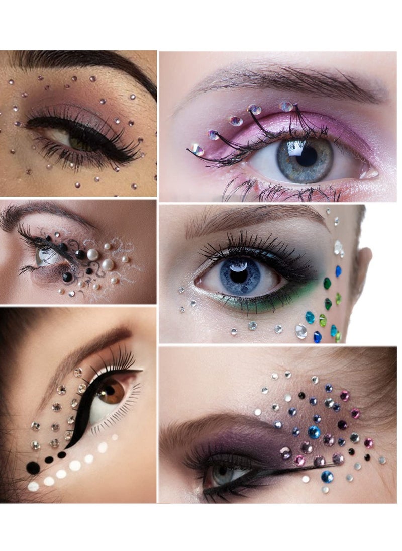 Generic - Colorful Bindi Dots & Face Gems - 6 Sheets of Stick-On Crystals for Eye, Forehead & Nail Art - Perfect for Parties & Festivals - Image 1