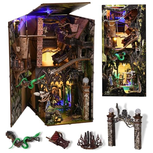 MiniCity Book Nook Kit 3D Wooden Puzzle Dollhouse Booknook Gifts for Family Lover Down The RabbitHole Alice in Wonderland - Image 1