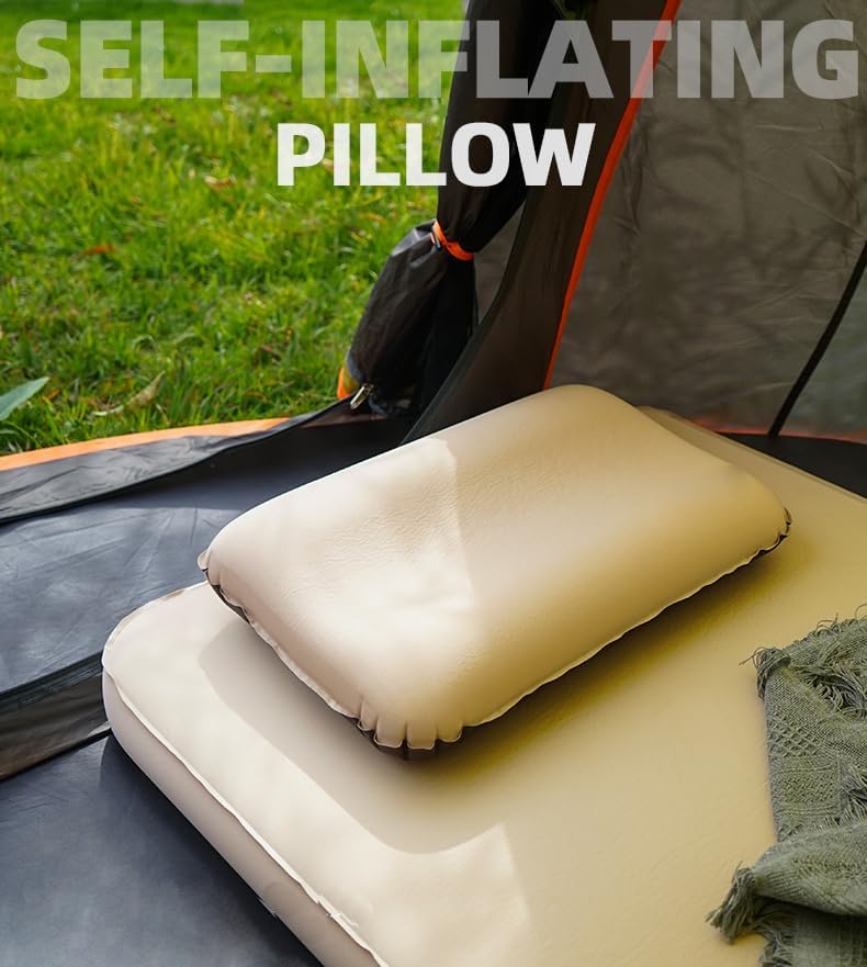 ORIGINAL MART 3D Sponge Pillow Automatic Inflatable Pillow Camping Tent Air Cushion Pillow Travel Portable Cervical Pillow Lunch Break Pillow Outdoor - Image 3