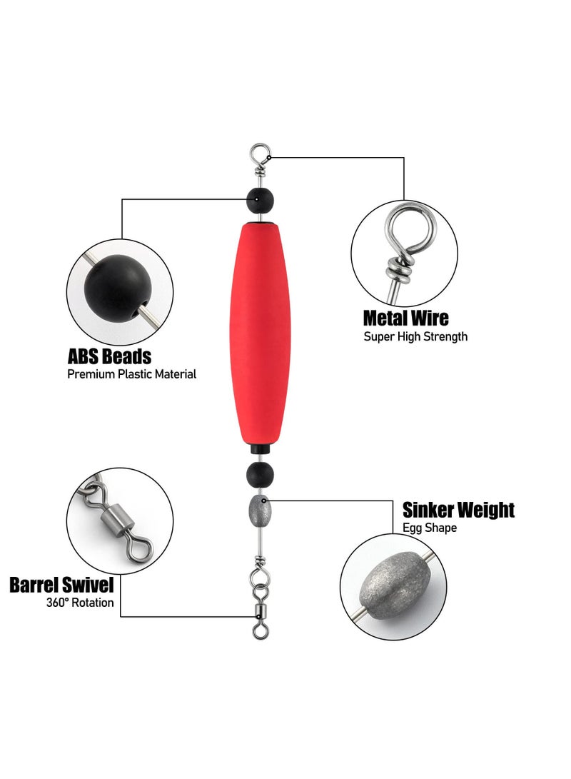 Eilimi 3 Pack Catfish Float Rigs Fishing Popping Float Cooper Rig Fishing Bobbers Rattling Float EVA Foam Peg Floats Sinker Swivel Beads Saltwater Rig Bait for Catfishing Bait Rigs Tackle - Image 2