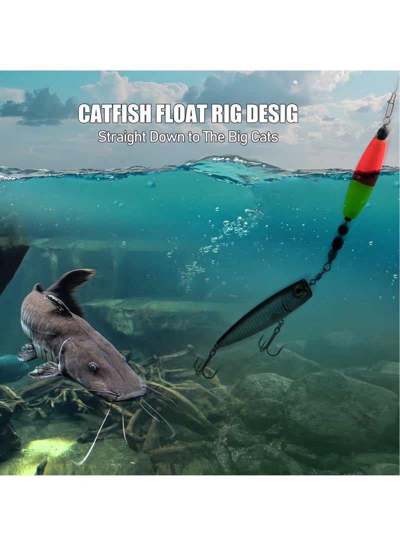 Eilimi 3 Pack Catfish Float Rigs Fishing Popping Float Cooper Rig Fishing Bobbers Rattling Float EVA Foam Peg Floats Sinker Swivel Beads Saltwater Rig Bait for Catfishing Bait Rigs Tackle - Image 3