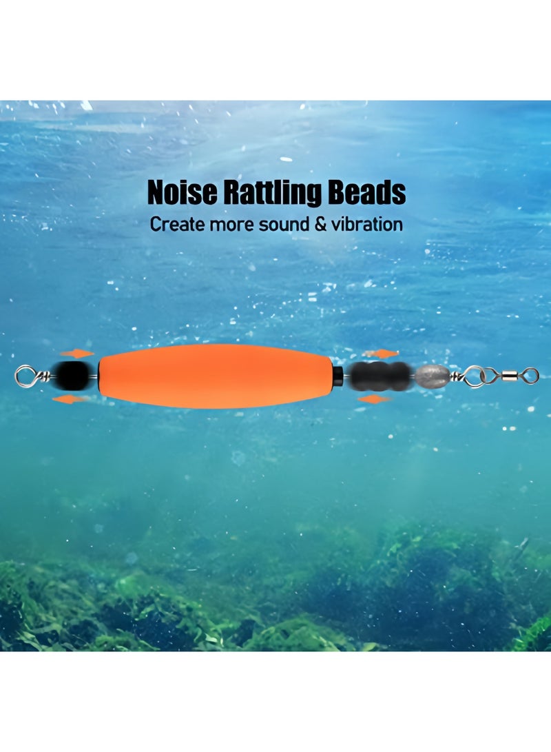 Eilimi 3 Pack Catfish Float Rigs Fishing Popping Float Cooper Rig Fishing Bobbers Rattling Float EVA Foam Peg Floats Sinker Swivel Beads Saltwater Rig Bait for Catfishing Bait Rigs Tackle - Image 4