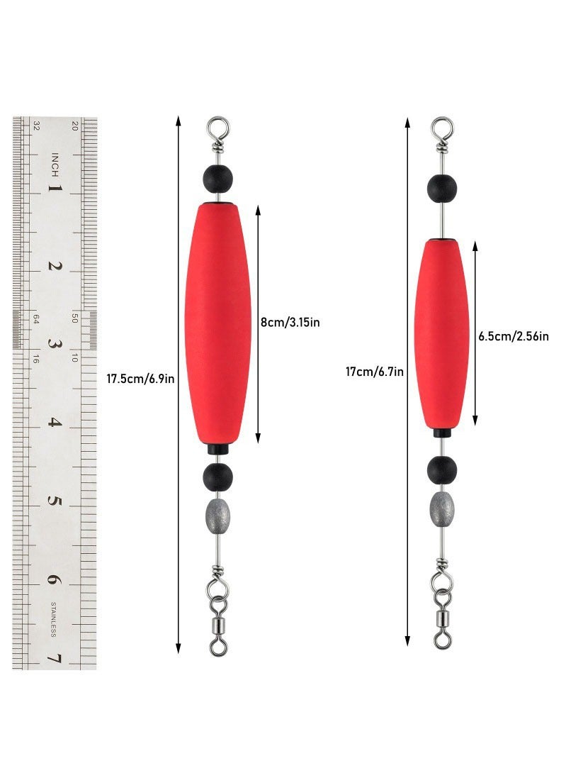 Eilimi 3 Pack Catfish Float Rigs Fishing Popping Float Cooper Rig Fishing Bobbers Rattling Float EVA Foam Peg Floats Sinker Swivel Beads Saltwater Rig Bait for Catfishing Bait Rigs Tackle - Image 5