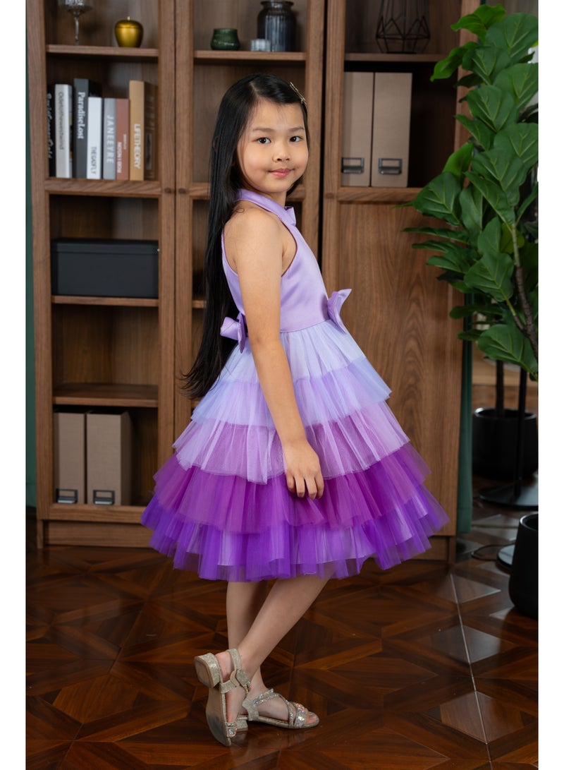 D'Daniela Gina Purple Party Dress - Image 2