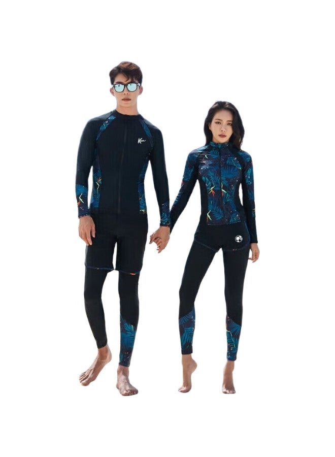Barbie Couple'S Wetsuits, Women'S Two-Piece Long-Sleeve Sun Protection Jellyfish Suit, Snorkeling Suit, Surfing Suit Set, Slimming Swimwear - Image 1