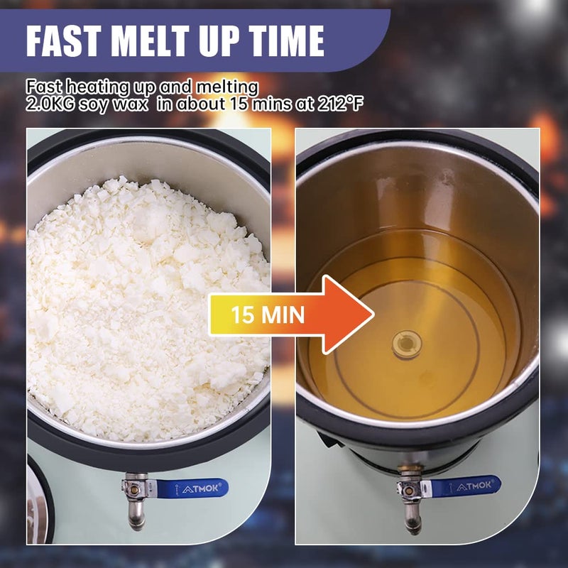 TOAUTO 10Lbs Wax Melter for Candle Making - Candle Wax Melting Pot with Faster Pour Spout and Temperature Controller, No Cloggy and Easy Clean Up - Image 3