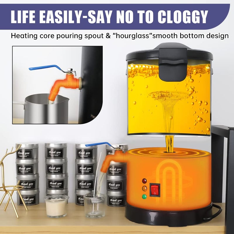 TOAUTO 10Lbs Wax Melter for Candle Making - Candle Wax Melting Pot with Faster Pour Spout and Temperature Controller, No Cloggy and Easy Clean Up - Image 4