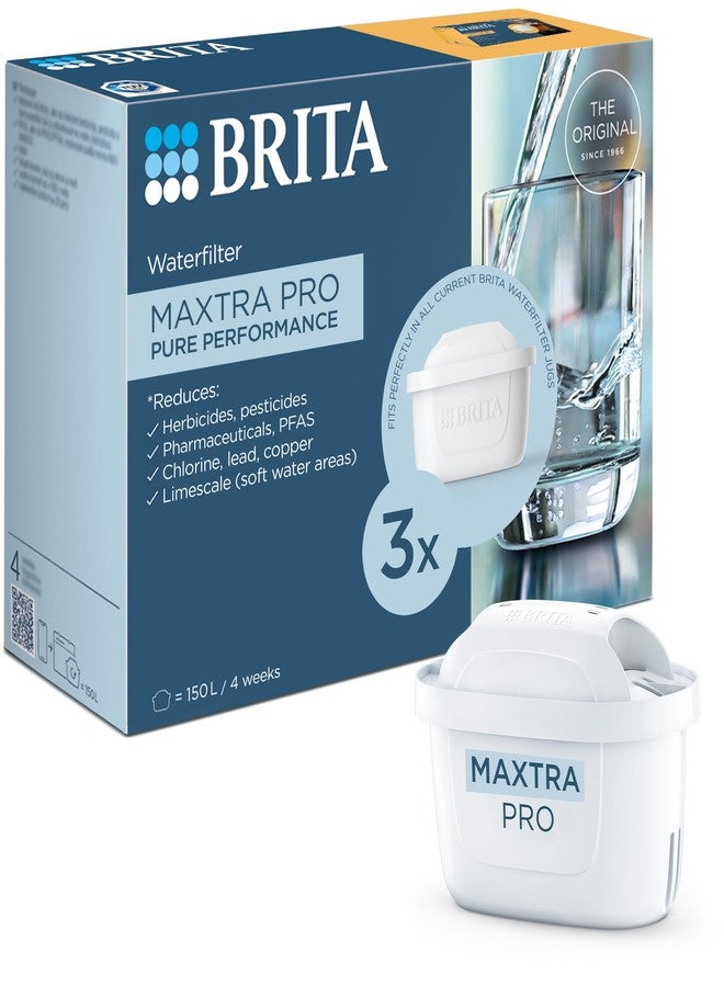 BRITA Set of 3 Maxtra Pro Filter Cartridges, Made in Germany, Filters Up To 150L of Water, Improves Taste, Reduces Limescale, Chlorine & Heavy Metals, Eco-Friendly, Fits All BRITA Pitchers - Image 1