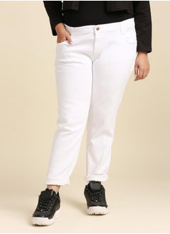 HIGH STAR Women White Slim Fit Mid-Rise Clean Look Stretchable Jeans  - Image 4
