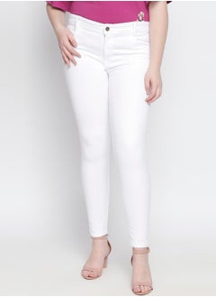 HIGH STAR Women White Slim Fit Mid-Rise Clean Look Stretchable Jeans  - Image 2