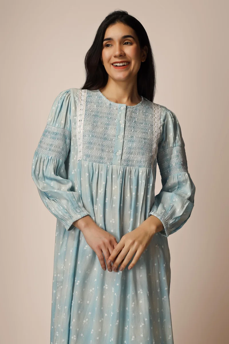 After Dark Magnolia M, Blue Nightdress