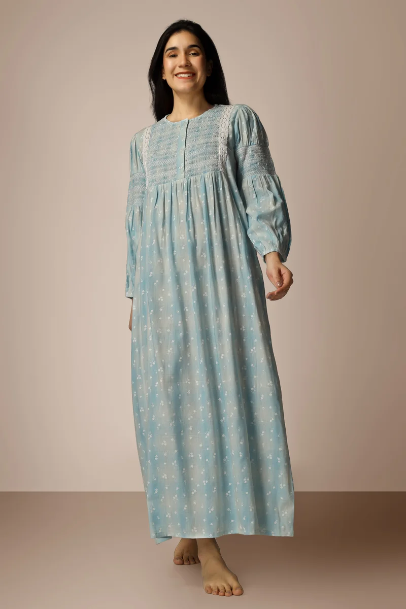 After Dark Magnolia M, Blue Nightdress