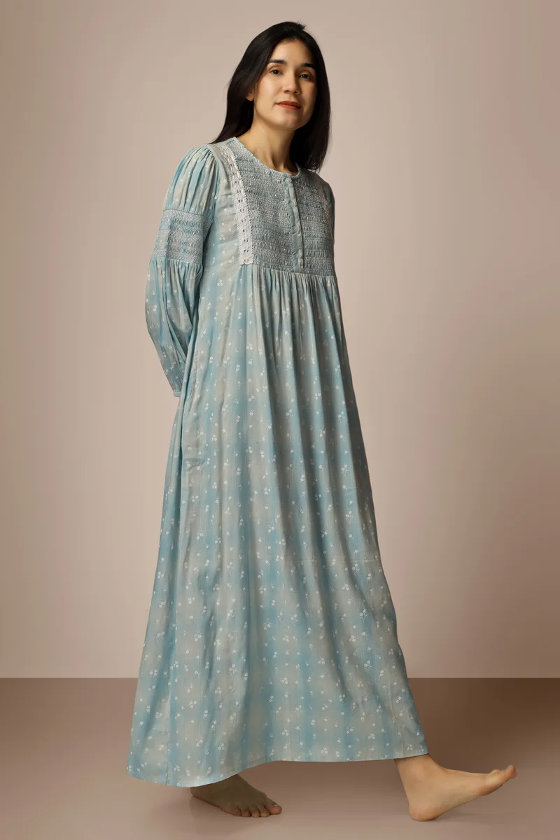 After Dark Magnolia M, Blue Nightdress