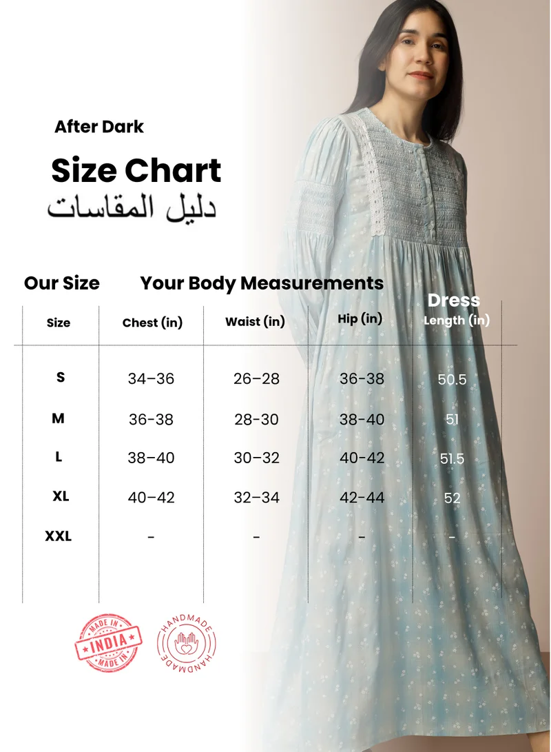 After Dark Magnolia M, Blue Nightdress