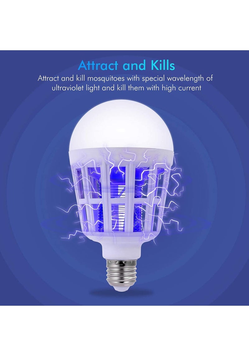 SYOSI Bug Zapper Mosquito Killer Light Bulb 2 in 1 LED Electronic Pest Attractant Trap for Outdoor and Indoor Insect Zapper for Home Kitchen Backyard Patio 220V - Image 2