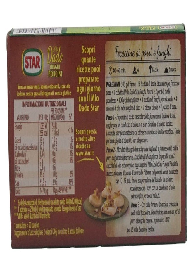 Star: "Il Mio Dado Funghi Porcini" Bouillon Cubes, Porcini Mushroom * 10-Cubes Boxes, 10g Each Cube * Pack of 10 [ Italian Import ] - Image 4