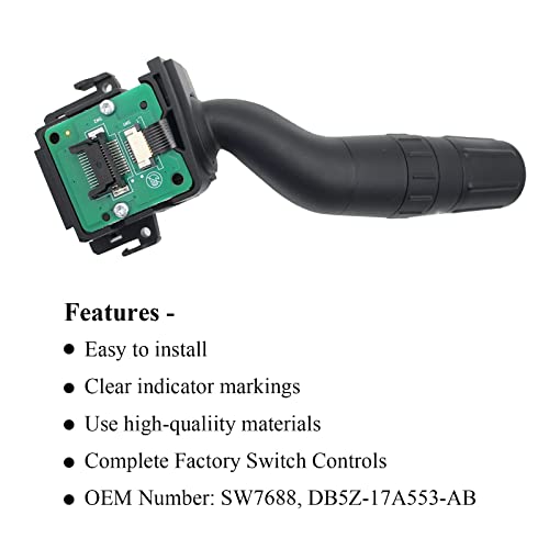 ZZCSZ SW7688 Windshield Wiper Switch Assembly Replacement for 2011-2015 Ford Edge, 2011-2019 Explorer, 2013-2018 Ford Police Interceptor Utility | 2011-2017 Lincoln MKX Replaces# DB5Z-17A553-AB - Image 5