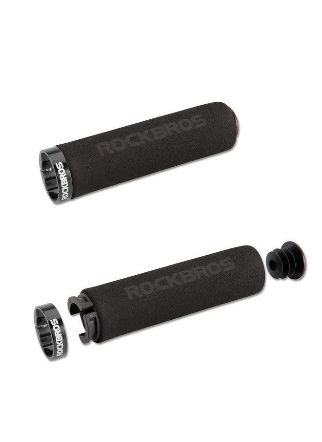 Rockbros - Rock Bros Bike Grips Foam Single Lock On Bicycle Handle Bar Soft Comfortable Non Slip Bike Handle Grips For Bmx Mountain Mtb Beach Cruiser Scooter - Image 1