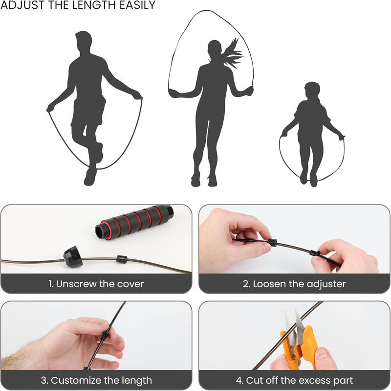 Limm Adjustable Jump Rope for Workout - All-Purpose Exercise Jump Rope Kids & Adults Love with Tangle-Free, Comfortable Foam Handles - Best Slimming, Cardio & Endurance Training - Image 3