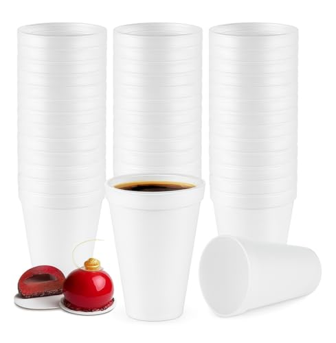 Concession Essentials 12oz Disposable White Foam Cups Pack of 100ct CEFoam Cups 12100ct - Image 2