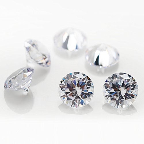 JIANGYUANGEMS 100pcs 5.0mm 5A Round Machine Cut White Cubic Zirconia Stone Loose CZ Synthetic Gemstone for Jewelry Making - Image 4