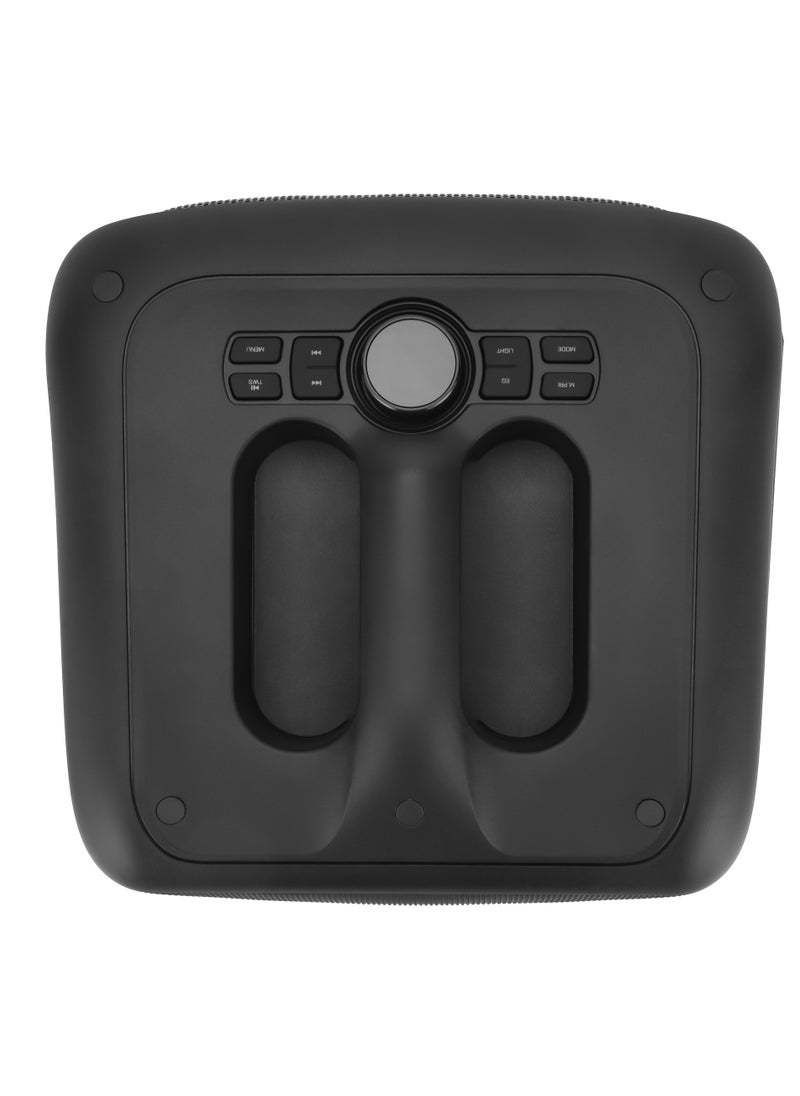 GEEPAS - Geepas Portable & Rechargeable Party Speaker With EQ Setting, FM Radio, LED Light, LINE/USB/TF Card/AUX, TWS Connection, Bluetooth, Wireless Microphone, Remote Control, Woofer, Tweeter & Power Adapter - Image 1
