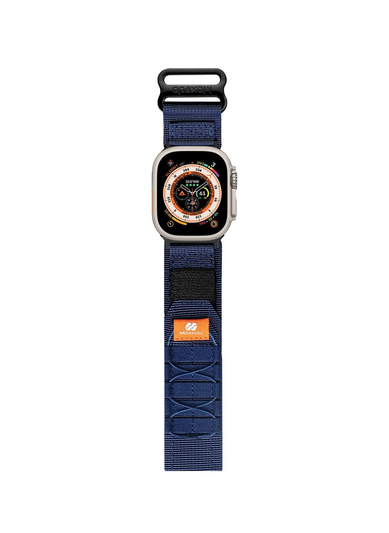 Moxedo Moxedo Tactical Sports Rugged Strap Breathable Nylon Braided Compatible with Apple Watch Band Series 8 7 6 5 4 3 2 1 SE Ultra Woven Loop Design for 44mm 45mm 49mm -Midnight Blue  - Image 1