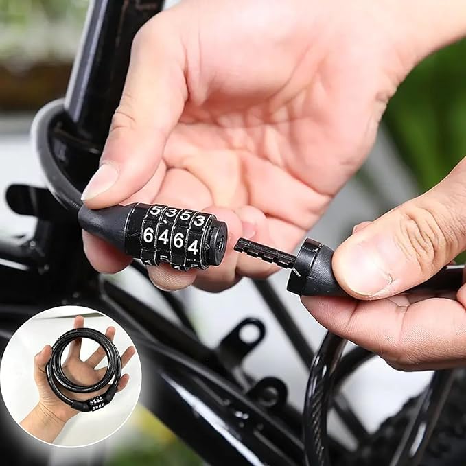 PRO365 Premium 4-Digit Combination Cycle Lock for Bike, Bicycle, Helmet & Luggage | Heavy-Duty Anti-Theft Cable Lock | High-Strength Steel Wire with PVC Coating | Universal 12x1200mm Number Lock - Image 2