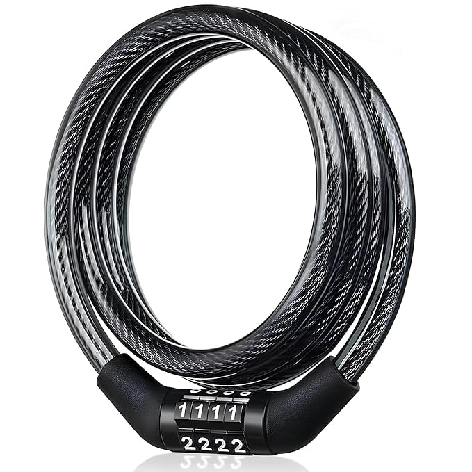 PRO365 Premium 4-Digit Combination Cycle Lock for Bike, Bicycle, Helmet & Luggage | Heavy-Duty Anti-Theft Cable Lock | High-Strength Steel Wire with PVC Coating | Universal 12x1200mm Number Lock - Image 1