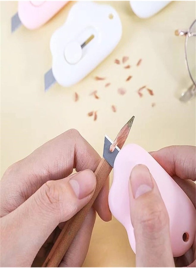 Generic - Mini Cloud Box Cutter, 3 Pack Cute Retractable Art Knives Cutter Letter Opener Portable Utility Knives for Cutting Envelopes Letter Paper Cutting DIY Crafts - Image 1