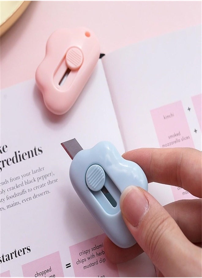 Generic - Mini Cloud Box Cutter, 3 Pack Cute Retractable Art Knives Cutter Letter Opener Portable Utility Knives for Cutting Envelopes Letter Paper Cutting DIY Crafts - Image 1