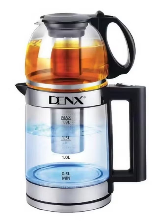 Denx DX2015 Electric Kettle 1.8L Stainless Steel Cordless Fast Boil 1500W with Auto Shut-Off & 360° Swivel Base - Image 1