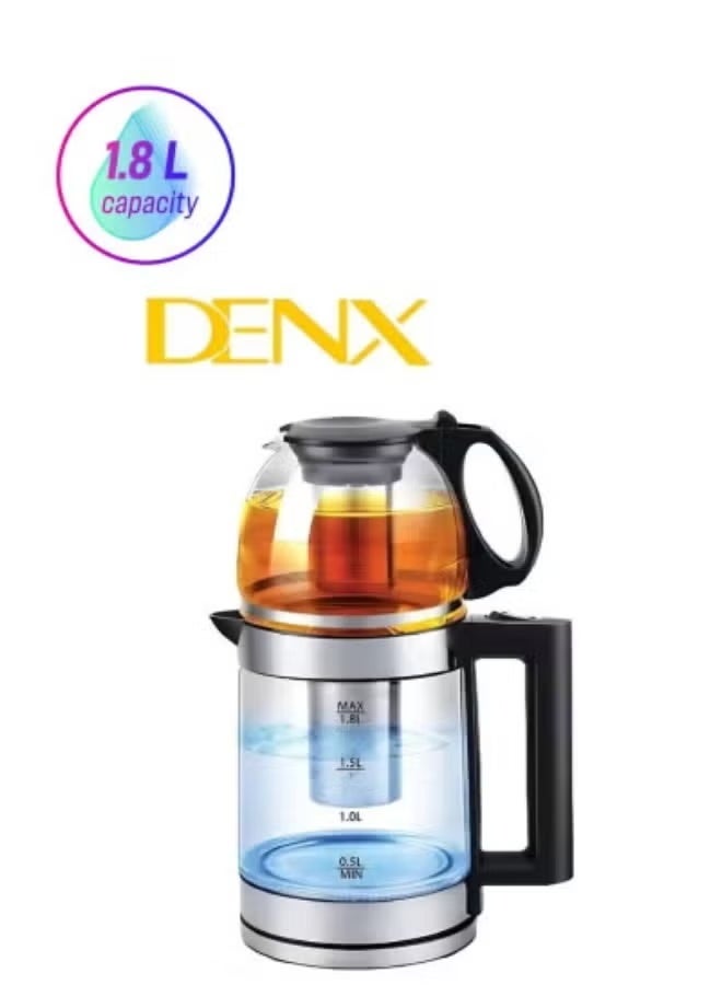 Denx DX2015 Electric Kettle 1.8L Stainless Steel Cordless Fast Boil 1500W with Auto Shut-Off & 360° Swivel Base - Image 2