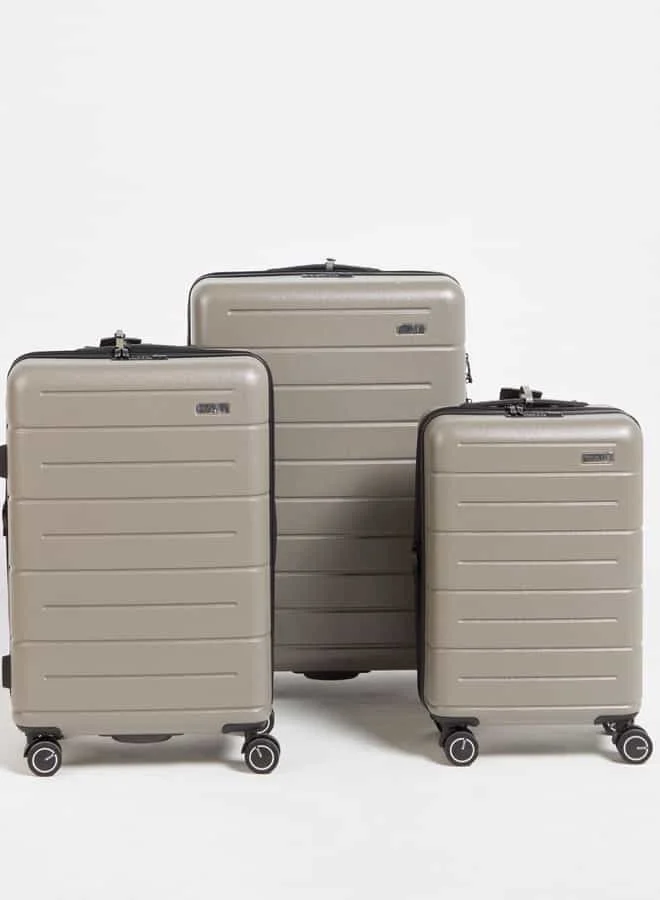 وايف Women Textured Hardcase Luggage Trolley Bag with Retractable Handle