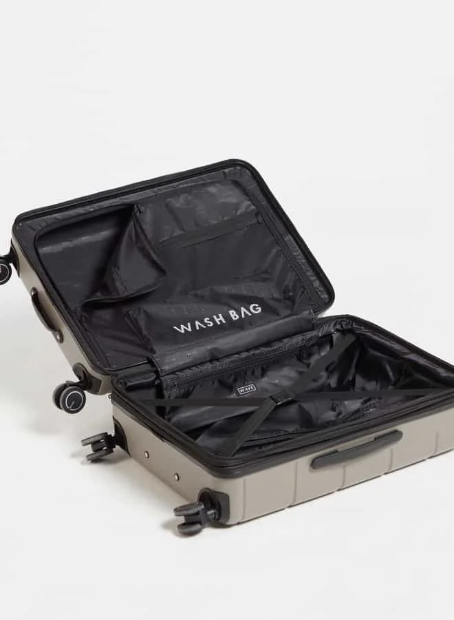 وايف Women Textured Hardcase Luggage Trolley Bag with Retractable Handle