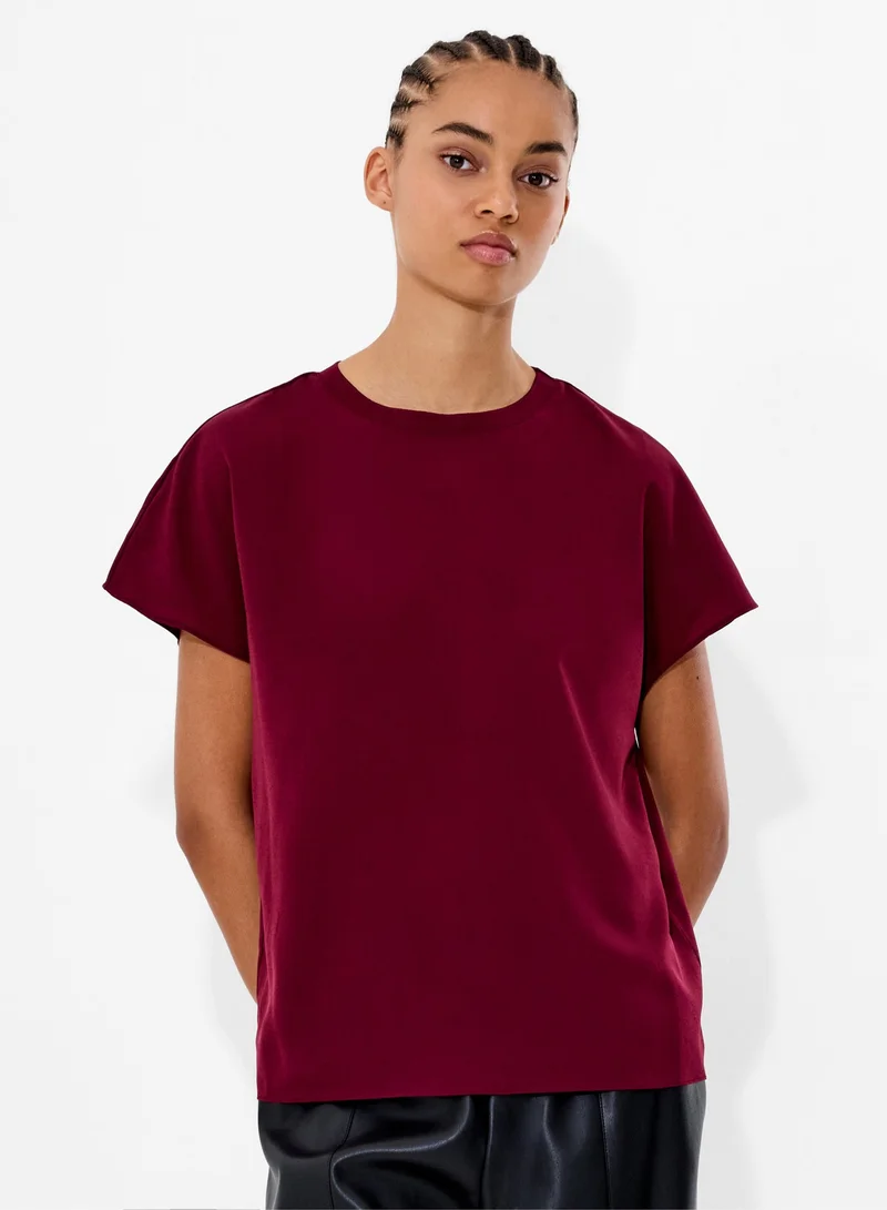 French Connection Crepe Light Crew Neck Top