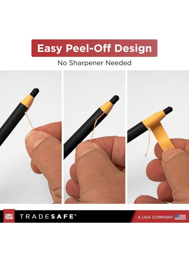 TRADESAFE China Markers Grease Pencils - 5 Black Grease Markers, Peel-Off Wax Pencils for Labeling on Metal, Glass, Vinyl, Wood, Fabric, Rubber, No Sharpening Needed - Image 5