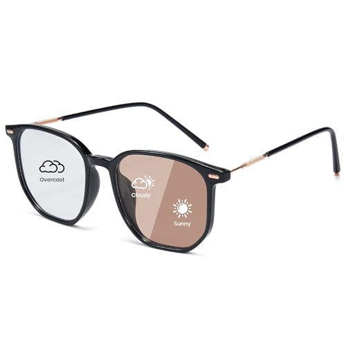 Cyxus Photochromic Blue Light Glasses for Men Women Computer Glasses UV Protection Glasses 8255 Bright Black Frame White to Brown - Image 3